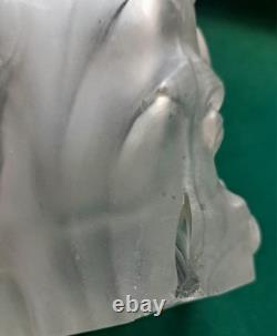 Vase Bacchus en verre pressé de Frantisek Halama. FH1701 Art Déco. Huge. Trouvaille rare.