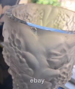 Vase Bacchus en verre pressé de Frantisek Halama. FH1701 Art Déco. Huge. Trouvaille rare.
