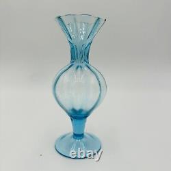 Vase Blown Glass Bud Dans Le Manner De Napoléone Martinuzzi Blue Aqua Decor