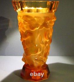 Vase Cherubs Art Glass Schlévogot Hoffmann Ingrid Desna Art Nouveau Déco Tchèque
