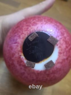 Vase Chypriote en Verre Artisanal Iridescent Daniel Lotton Vintage 1997