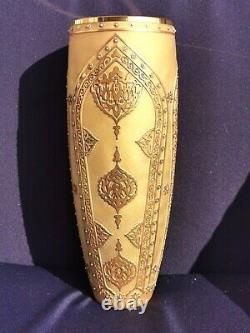 Vase D'art En Verre D'or Pasabahce Turc Signé Et Numéroté 1790/2000