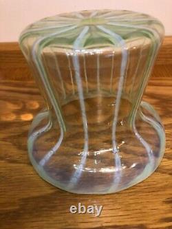Vase De Bande Opalescente Anglaise Circ 1890-1900 Art Nuveau