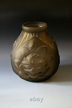 Vase De Verre Français Art Déco Antique