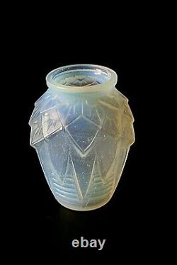 Vase De Verre Opalescent Luneville Art Antique Deco Muller Freres