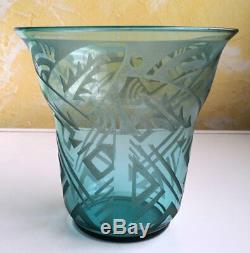 Vase En Daum Nancy Verre Signed France Art Deco / Verre Vase Art Deco Daum