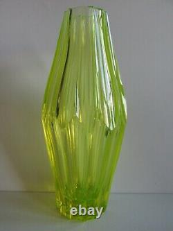 Vase En Verre Coupé Art Déco Antique/vintage Tchèque/bohème 1930s 11.2 De Haut