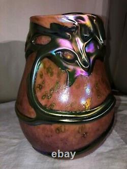 Vase En Verre D'art Charles Lotton Lava-1989-signé