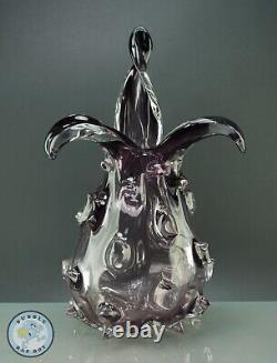 Vase En Verre D'art Moderne Italien Améthyste Avec Spikes Rostrato 2,5 Kilo