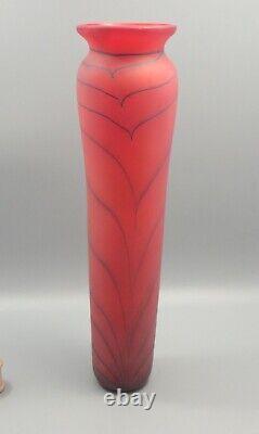 Vase En Verre D'art Shakspeare, Orange, Verre D'art Britannique 39cm