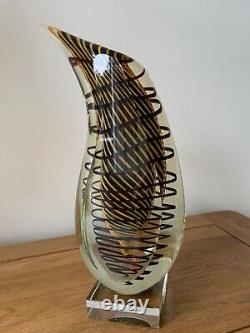 Vase En Verre D'art Stanislav Libensky Pour Beranek Skrdlovice Glassworks Tchèque