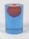 Vase En Verre D'art Tchèque Par Vizner Egg Vase Rouge Verre Bleu Sculptural Lourd