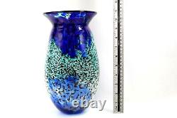 Vase En Verre D'art Vintage De Timothy J Simon Fin 20ème Siècle H 28 CM