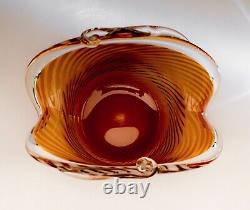Vase En Verre De Canne D'orange, Vintage Blown À La Main, Art, Ornement, Décoration