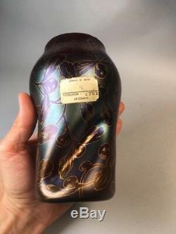 Vase En Verre De Gui Loetz D'époque Tiffany Era Dek / 117 Label Art Nouveau