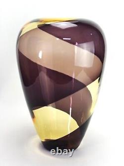 Vase En Verre De Murano Signé Effetre International 1990