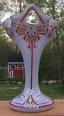 Vase En Verre Émaillé Kralik Czech Iridescent Art
