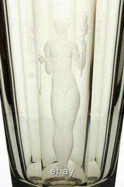 Vase En Verre Vicke Lindstrand Art Deco Orrefors Large 1939 Suédois 30 CM
