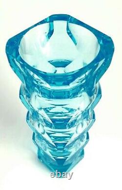 Vase Exbor Oldrich Lipsky 1964 Blue 60s H. 21 CM Czechoslovaquie Art Glass