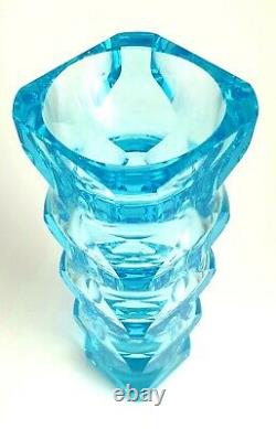 Vase Exbor Oldrich Lipsky 1964 Blue 60s H. 21 CM Czechoslovaquie Art Glass
