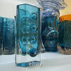 Vase Feu de circulation bleu Kingfisher Whitefriars Glass 9760