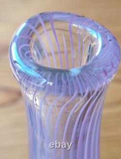 Vase LH Rare Kosta Lindstrand à Émail Violet avec Tampon LIND-TRAND KOSTA
