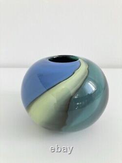 Vase Maison en Verre Udo Edelmann Rheinbach Design en Verre Marbré Vintage Signé