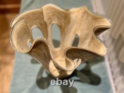 Vase Makora Krosno en verre de Murano grand mouchoir fait main Pologne VGC