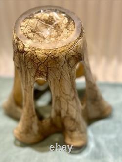 Vase Makora Krosno en verre de Murano grand mouchoir fait main Pologne VGC