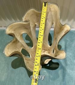 Vase Makora Krosno en verre de Murano grand mouchoir fait main Pologne VGC