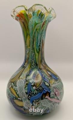 Vase Millefiori Bizantino AVEM de Murano du milieu du 20e siècle