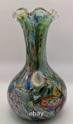 Vase Millefiori Bizantino AVEM de Murano du milieu du 20e siècle