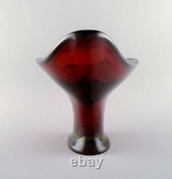 Vase Murano Colossal En Verre D'art Soufflé En Bouche. 1960 / 70's