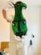 Vase Murano Style Picasso Vert, Design Visage, Art Abstrait En Verre, Nouvelle &oelig;uvre D&rsquo;art