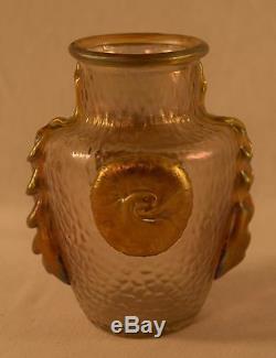 Vase Nautilus En Or Irrésistible Exquis De Verre D'art De Loetz Rare