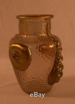 Vase Nautilus En Or Irrésistible Exquis De Verre D'art De Loetz Rare