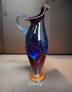 Vase Pichet en Verre Artistique Don Pettey