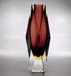 Vase Sommerso Facetté de Murano des Années 1960 - Verre Bloc Vintage Flavio Poli
