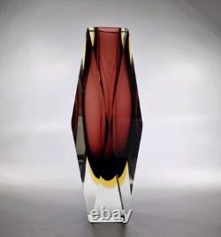 Vase Sommerso Facetté de Murano des Années 1960 - Verre Bloc Vintage Flavio Poli