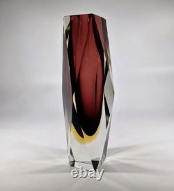 Vase Sommerso Facetté de Murano des Années 1960 - Verre Bloc Vintage Flavio Poli