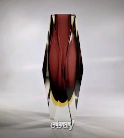 Vase Sommerso Facetté de Murano des Années 1960 - Verre Bloc Vintage Flavio Poli