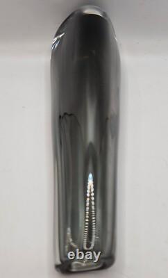 Vase Sommerso vintage signé Nils Landberg pour Orrefors en gris crépuscule, années 1960, MCM