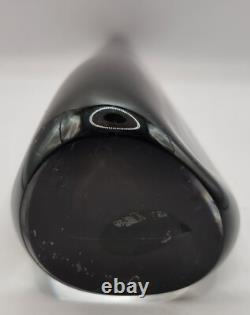 Vase Sommerso vintage signé Nils Landberg pour Orrefors en gris crépuscule, années 1960, MCM