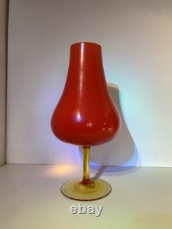 Vase Tulipe Empoli des années 60 en verre multicouche réagissant aux UV