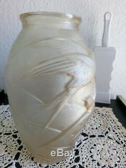 Vase Verre Art Déco 1925 Souchon-neuvesel Cherbourg Moulé Pressé En Verre Moulé