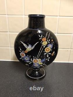 Vase Victorienne Antique En Verre Noir