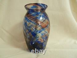 Vase Vintage En Bois Hartley Avec Tourbillons Multicolores Estampé H1892-1992w