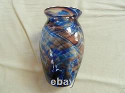 Vase Vintage En Bois Hartley Avec Tourbillons Multicolores Estampé H1892-1992w