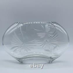 Vase Vintage En Verre D'art Épais Et Ovale De Lragonfle 6.5t 8.75w