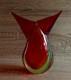 Vase Vintage Flavio Poli Serguso Vetri D'arte En Verre Summerso Rouge/jaune